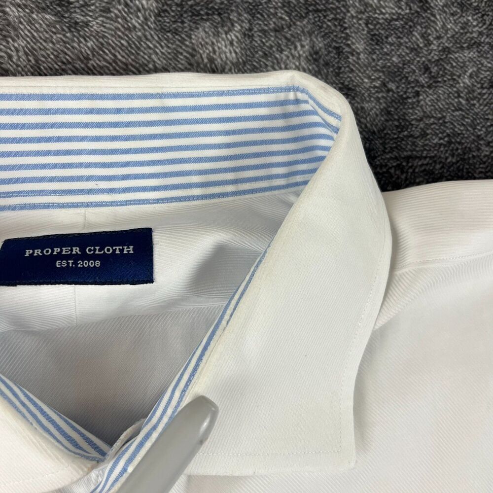 Proper Cloth Long Sleeve Button Up Shirt White Men's XL/XXL *Read - Picture 3 of 16